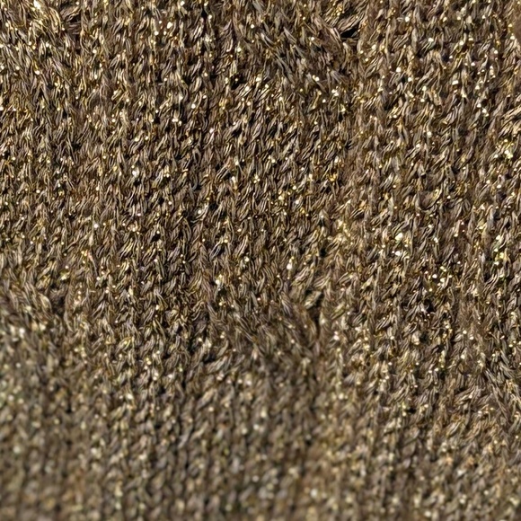 Ralph Lauren NWT.  Women's Metallic Gold. Classic Cable knit sweater - Picture 2 of 4